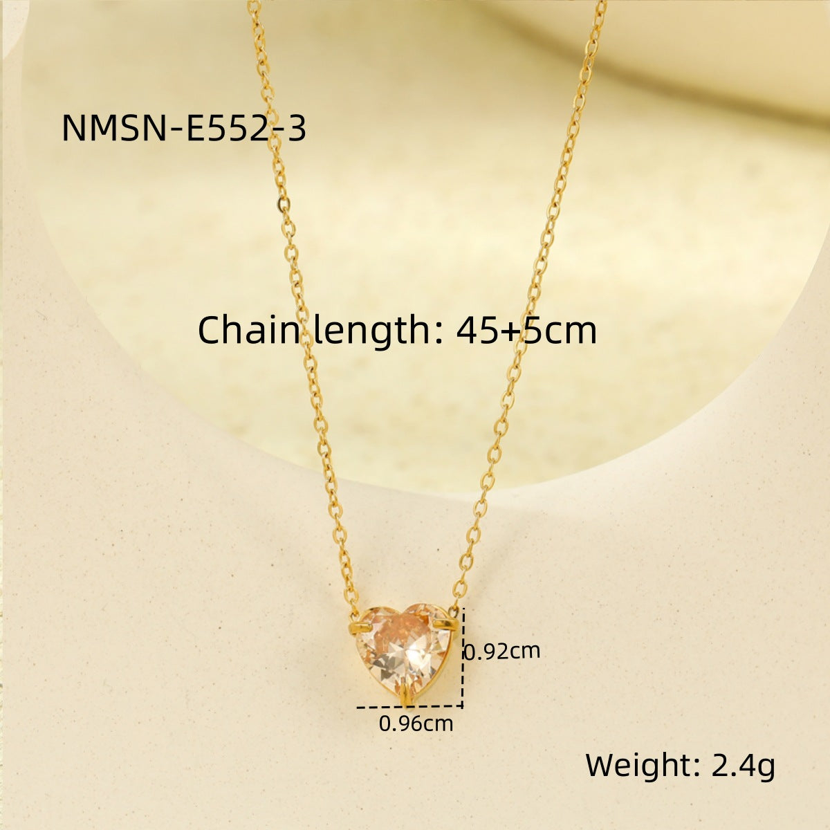 Cubic Zirconia Heart Pendant Choker Necklace 6W6JNC392L