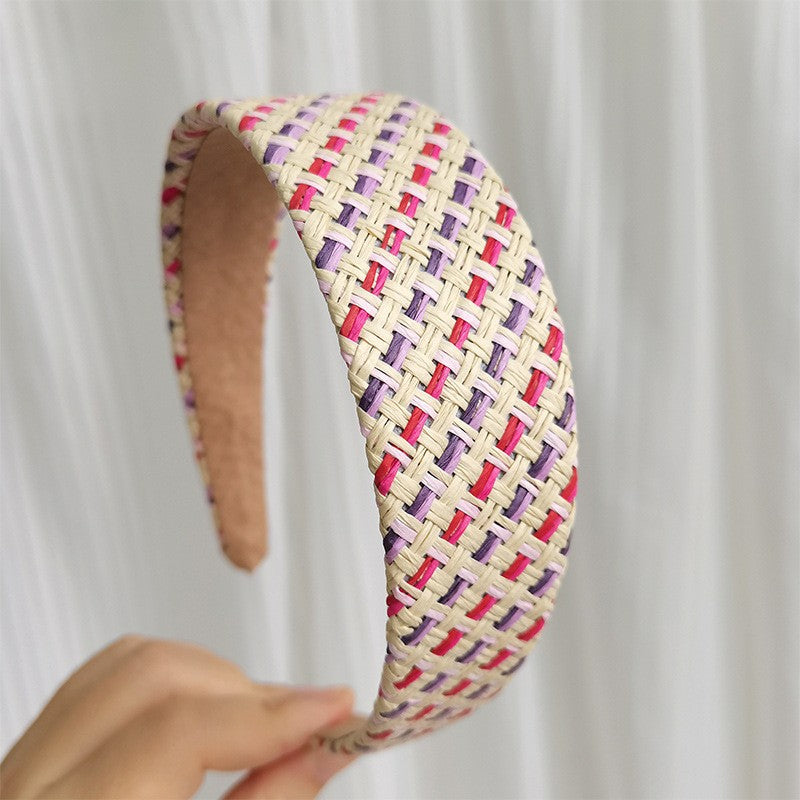 Stylish Color Block Woven Wide Headband MK2SPM6W6HBD04
