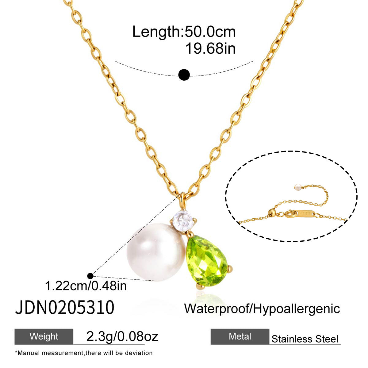 Classic Teardrop Cubic Zirconia Chain Necklace 6W6JNC404L