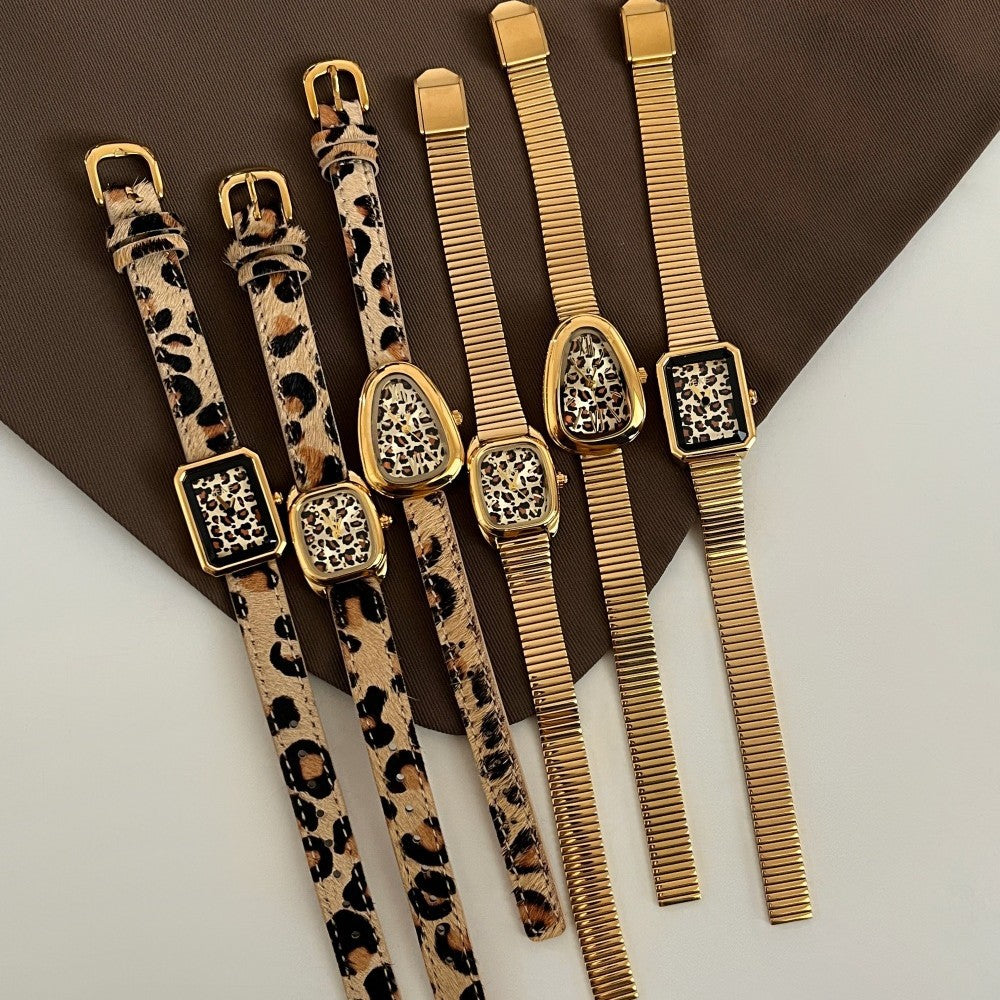 Retro Leopard Print Dial Quartz Wrist Watch DP25F747
