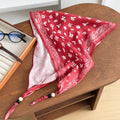 Trendy Floral Print Beaded Decor Silk Scarf 6W6NSI204
