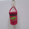Creative Rhinestones Cherry Bucket Bag Pendant Keychain 6W10BBC625
