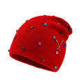 Rhinestone Slouchy Knit Beanie - DippedShop Wholesale - #7891