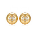 Stylish Gold Plated Rhinestones Stud Earrings 6W6JER577