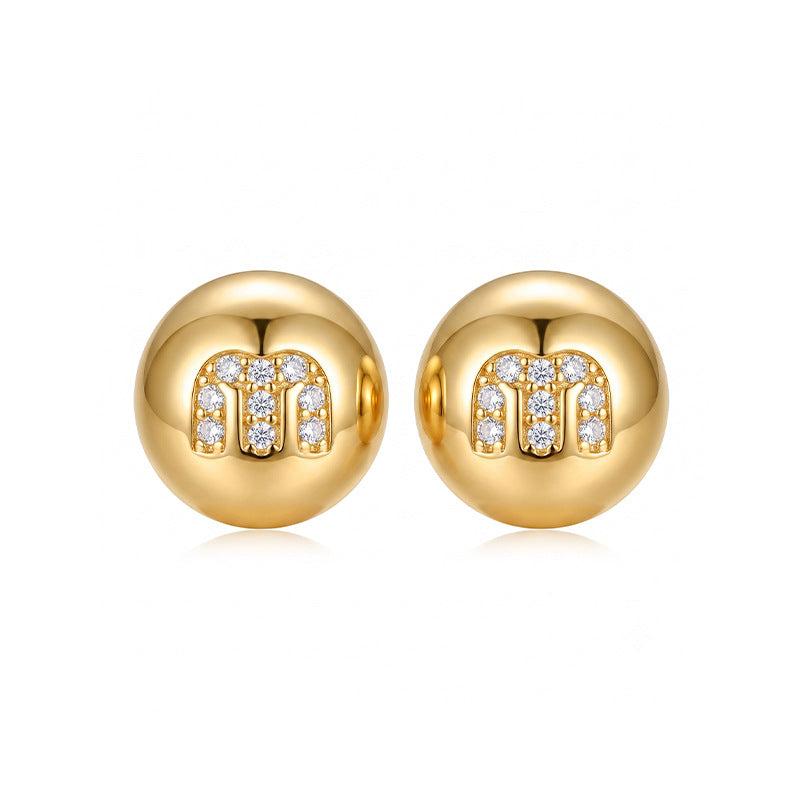 Stylish Gold Plated Rhinestones Stud Earrings 6W6JER577