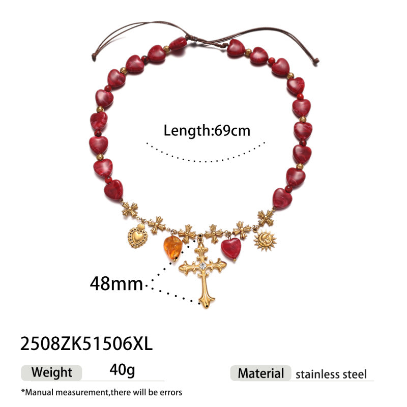 Acrylic Heart Choker Necklace - DippedShop Wholesale - #1059
