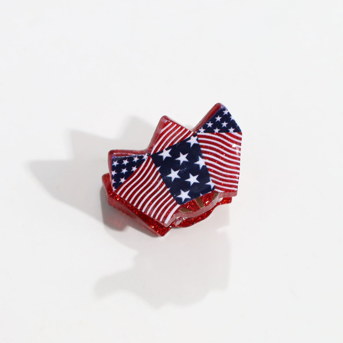 Stylish USA Flag Love Shape Nonslip Hair Clip 8AS6HCP58T
