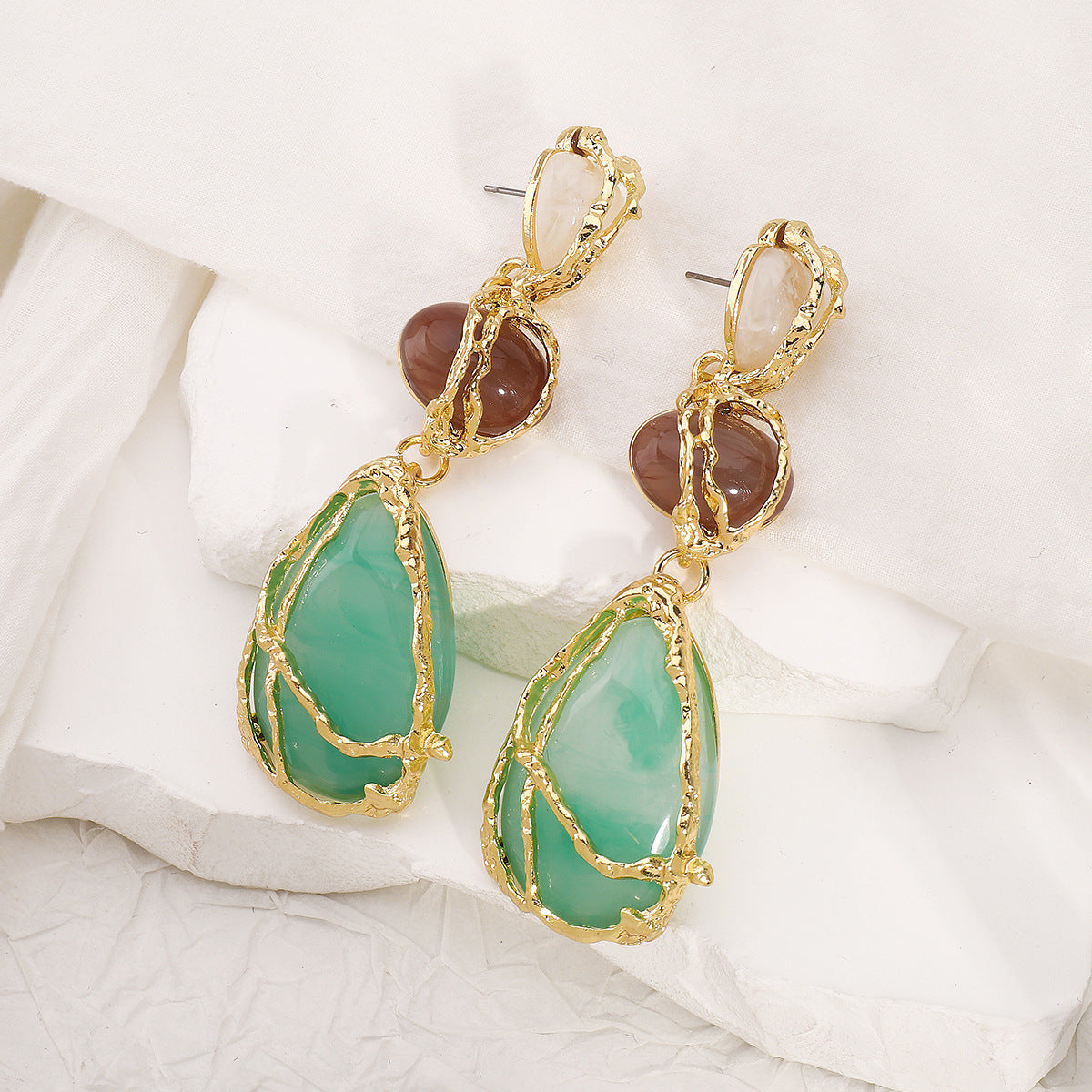 Geometric Teardrop Dangle Earrings - DippedShop Wholesale - #5603