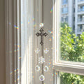 Vintage Cross Crystal Prism Wind Chime Suncatcher 6H7HLS143