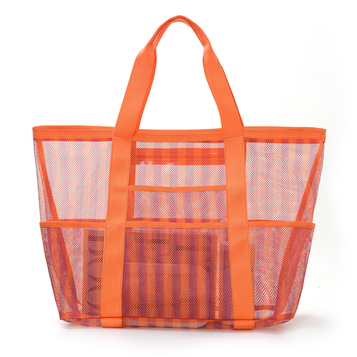 Striped Beach Multi-Functional Mesh Storage Bag 8BW6BOB87T