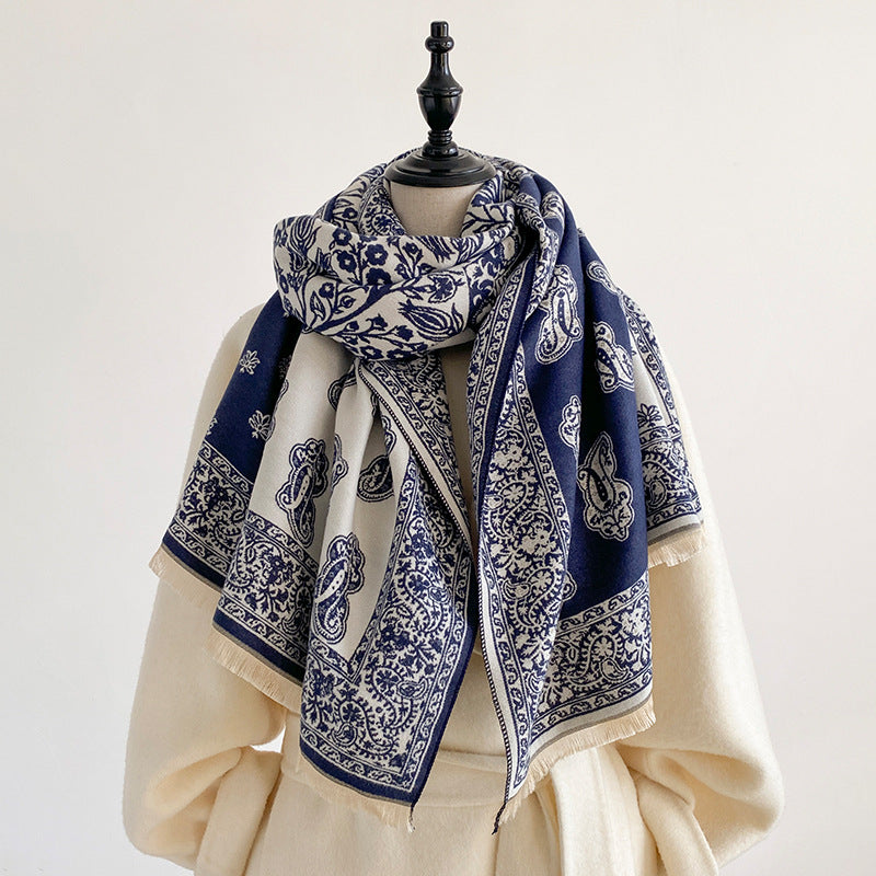 Reversible Paisley Jacquard Shawl Scarf - DippedShop Wholesale - #8979