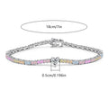 Trendy Heart Colorful Cubic Zirconia Chain Bracelet 6W6JBR383