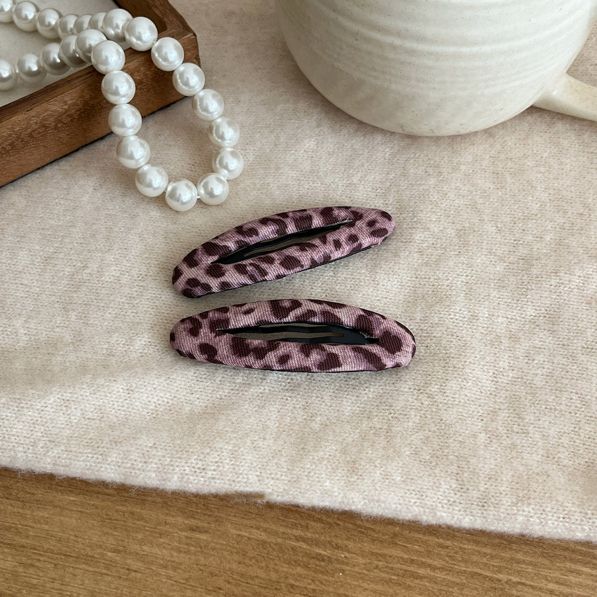 Retro Leopard Print Oval Snap Hair Clip 6W6HCP1667