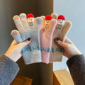 Cute Cartoon Thicken Plush Warm Knit Gloves 6W6GLO109