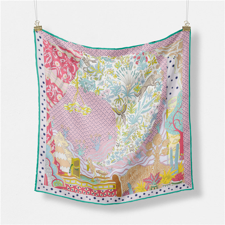 Abstract Silk Square Scarf - DippedShop Wholesale - #1763
