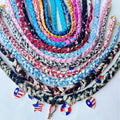 Hand Woven USA Flag Umbrella Pendant Choker Necklace 8ZA6JNC287T