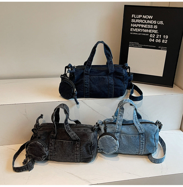 Casual Denim Solid Color Underarm Shoulder Bag 6W10BBG2366