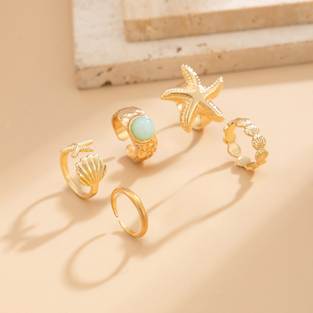 Starfish Shell Toe Ring Set - DippedShop Wholesale - #7123