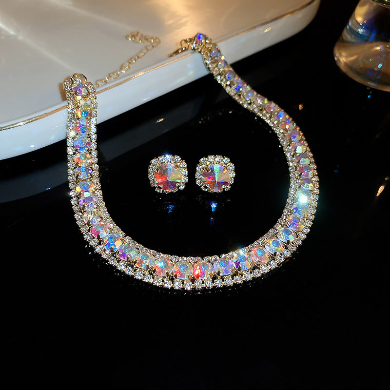Elegant Geometry Rhinestone Choker Necklace 6W6JNC956