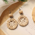 Boho Rattan Dangle Earrings - DippedShop Wholesale - #5827