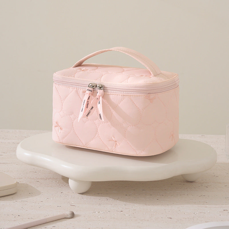 Simple Solid Color Quilt Shell Cosmetic Bag 6S5CO121