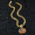 Hiphop USA Flag Pattern Pendant Chain Necklace 8ZA6JNC282T