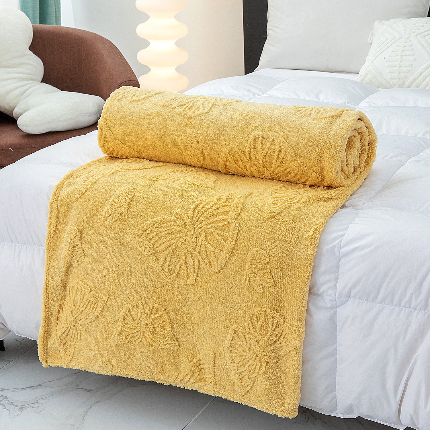 Butterfly Jacquard Fleece Blanket - DippedShop Wholesale - #2755