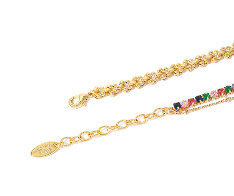 Chunky Colorful Zirconia Bracelet - DippedShop Wholesale - #4979