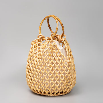 Handmade Wooden Bead Bucket Bag DPFB0608