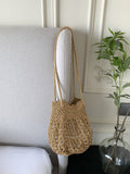 Stylish Solid Color Hollow Handmade Underarm Bag 8CW6BBG527L
