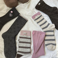 Cute Striped Mini Pompom Soft Crew Socks 6W8FSO670