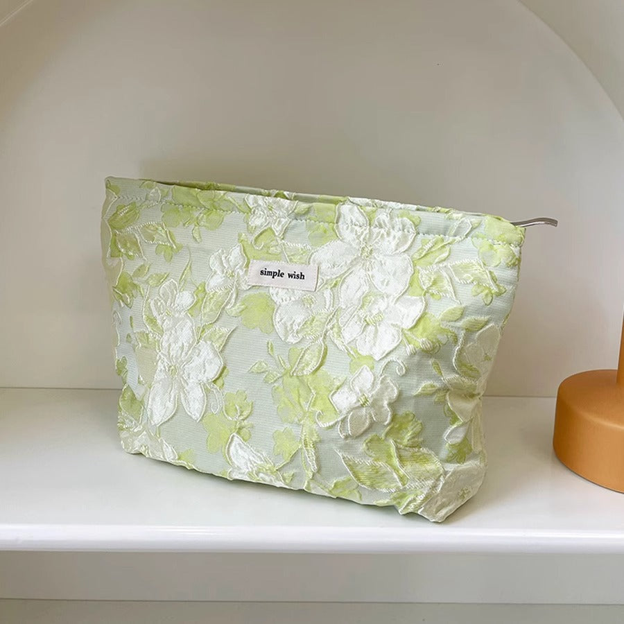 Flower Embossed Makeup Bag - DippedShop Wholesale - #7267