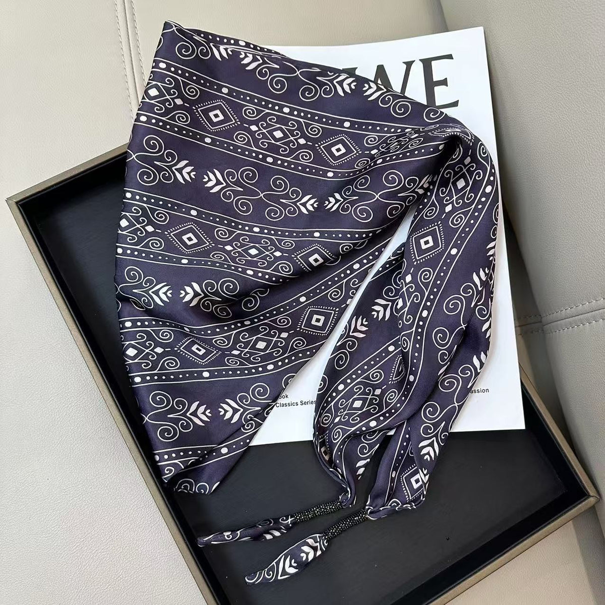 Cashew Print Silk Scarf - DippedShop Wholesale - #4755