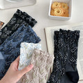 Floral Argyle Jacquard Cotton Socks - DippedShop Wholesale - #2531
