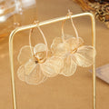Fashion Gold Plated Floral Dangle Hoop Earrings 6W6JER587