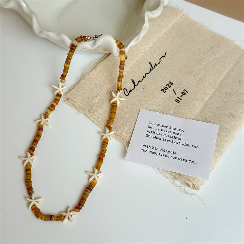 Vintage Starfish Beaded Necklace - DippedShop Wholesale - #2227