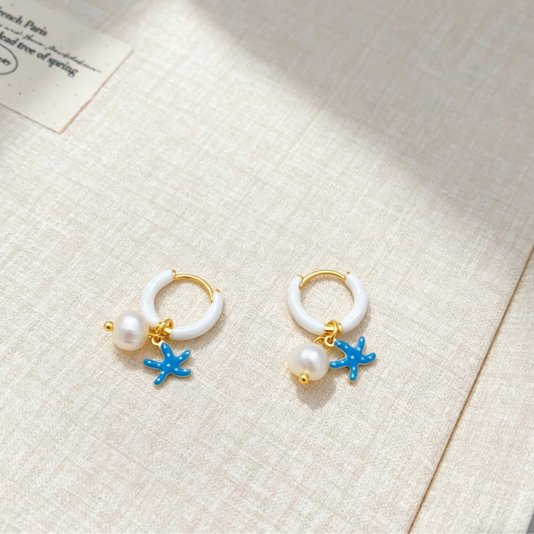 Starfish Pendant Hoop Earrings - DippedShop Wholesale - #5123