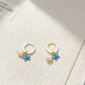 Starfish Pendant Hoop Earrings - DippedShop Wholesale - #7891