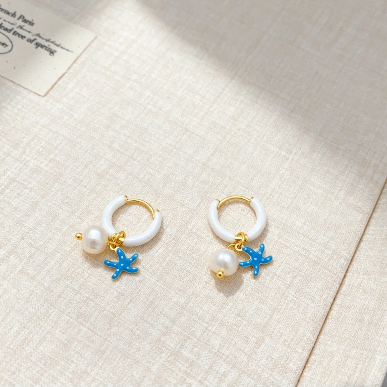 Starfish Pendant Hoop Earrings - DippedShop Wholesale - #7891
