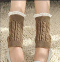 Winter Lace Trim Warm Cable Knitted Boot Cuffs 6W8FSO877