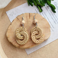 Boho Rattan Drop Dangle Earrings - DippedShop Wholesale - #9043