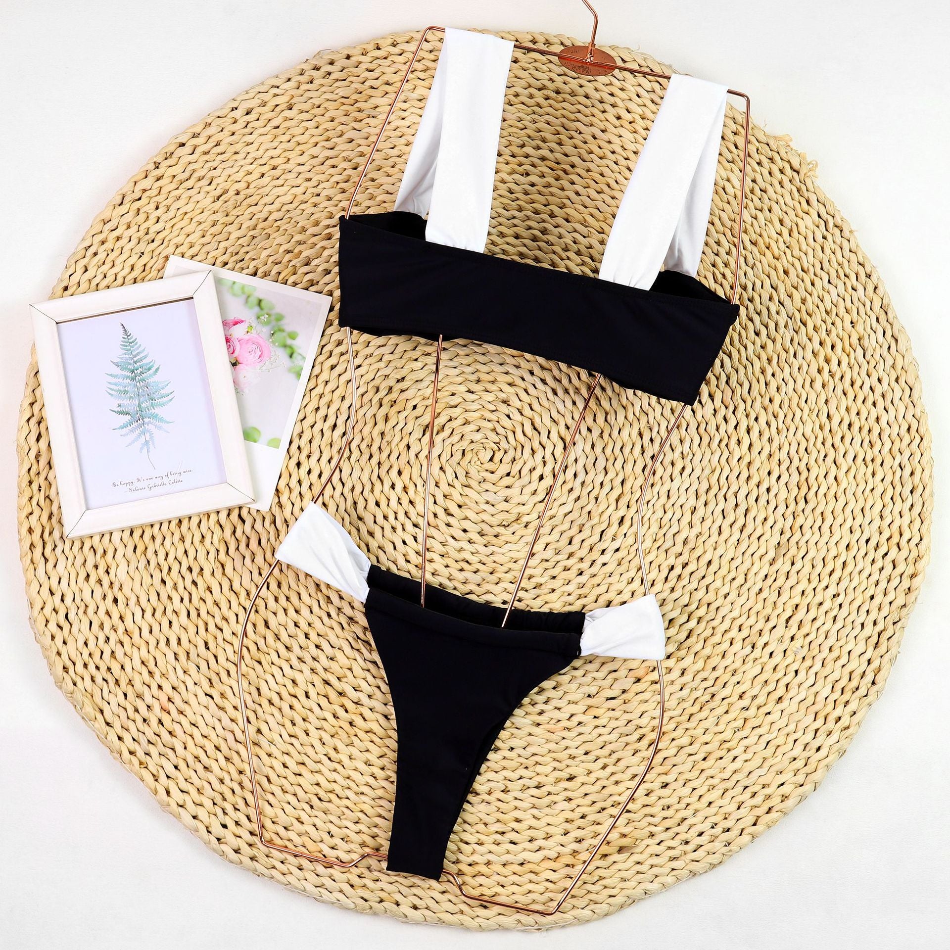 Color Block Strap Bikini - DippedShop Wholesale - #0227