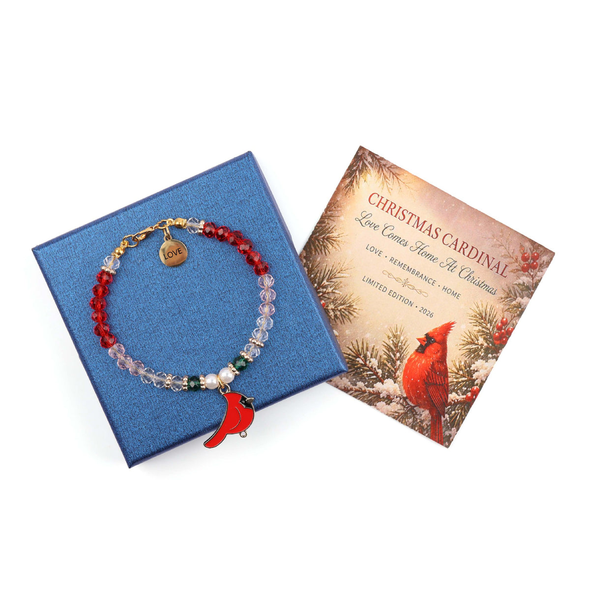 Cardinal Pendant Beaded Bracelet - DippedShop Wholesale - #4643