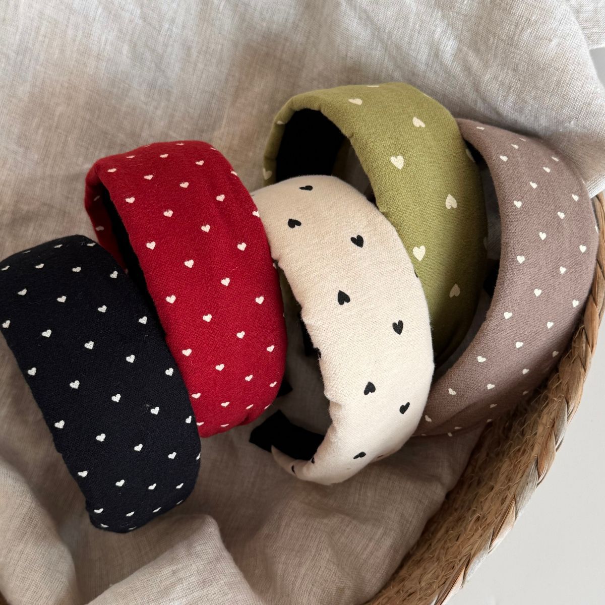 Heart Print Wide Headband - DippedShop Wholesale - #8163