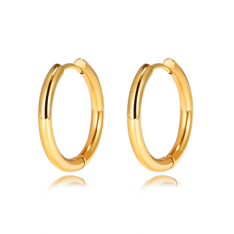Minimalist Gold Plated Hoop Earring 6W6JER574