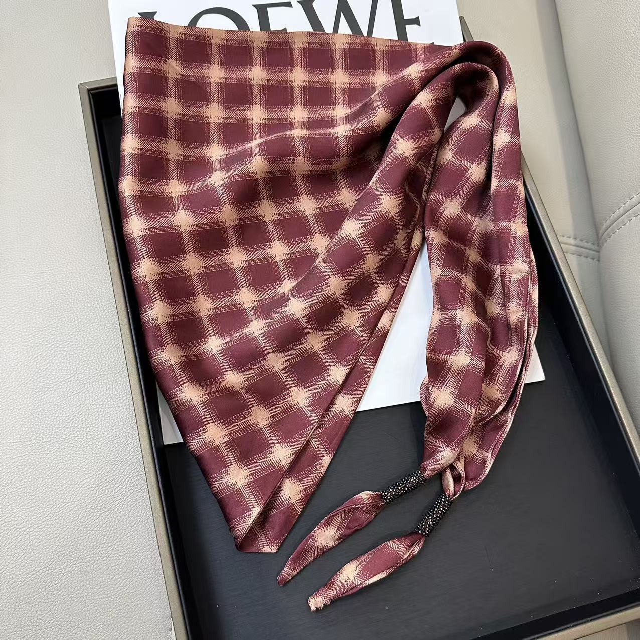 Chic Solid Color Floral Print Silk Scarf 6W6NSI215