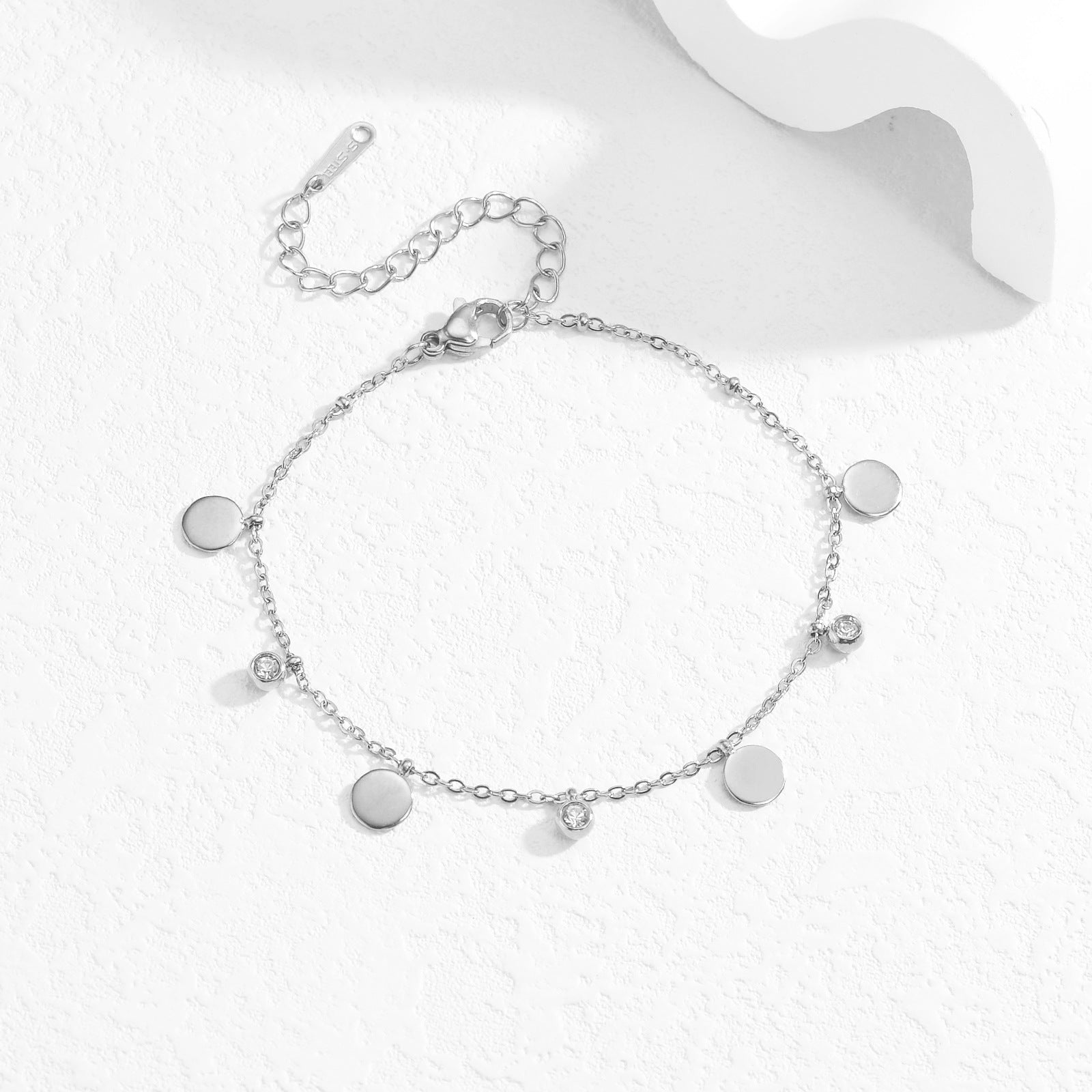 Simple Gold Plated Adjustable Chain Anklet 8ZA6JAB15