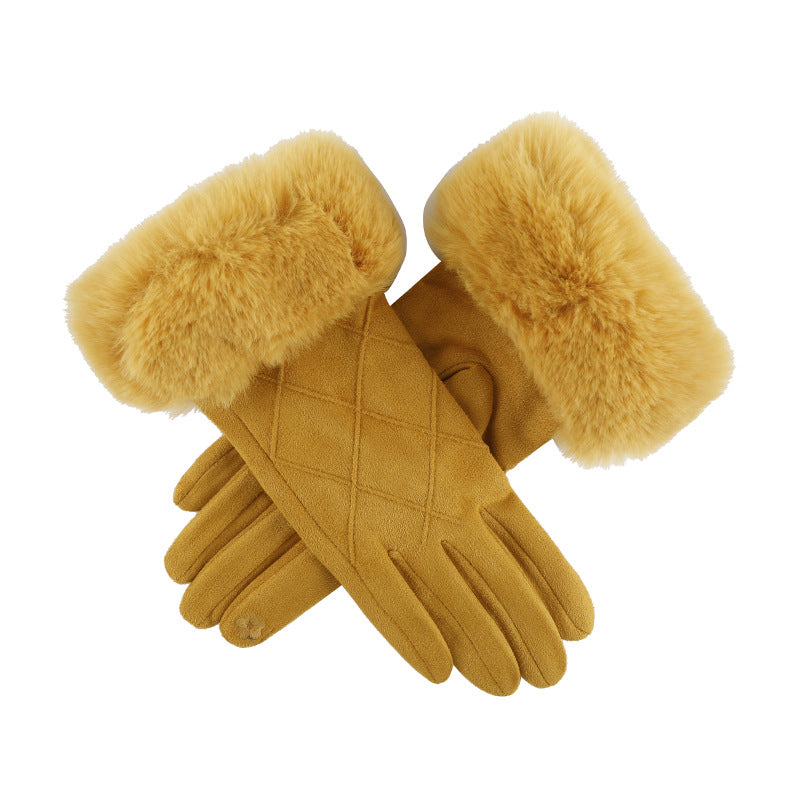Plaid Suede Touch Screen Gloves - DippedShop Wholesale - #0531