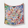 Abstract Silk Square Scarf - DippedShop Wholesale - #7747