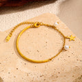 Luxury Pear Star Charm Gold Plated Chain Bracelet 6W6JBR525